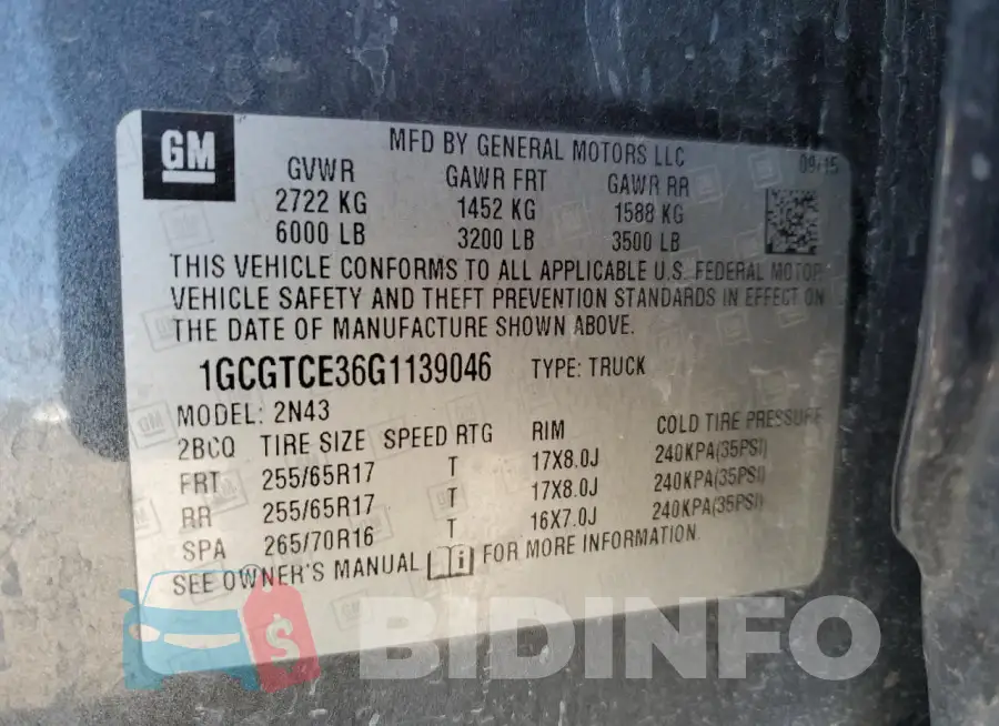 1GCGTCE36G1139046 Photo# 12