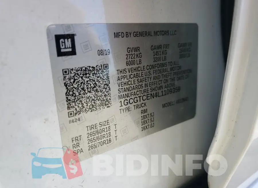 1GCGTCEN4L1109359 Photo# 12