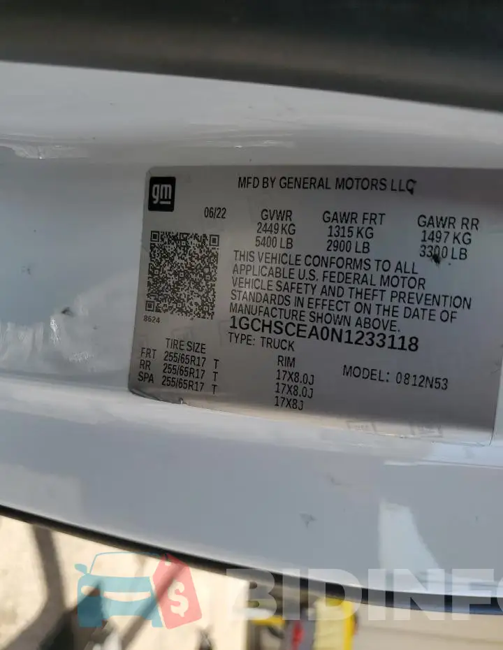 1GCHSCEA0N1233118 Photo# 12