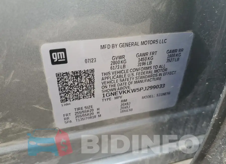 1GNEVKKW5PJ299033 Photo# 14