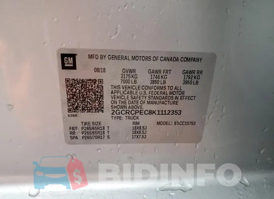 2GCRCPEC8K1112353 Photo# 12