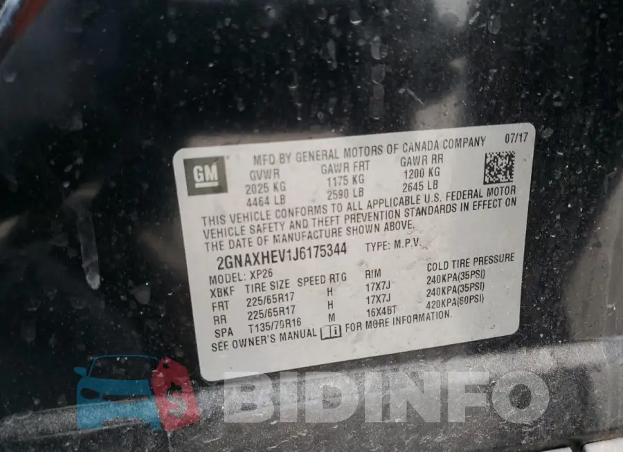 2GNAXHEV1J6175344 Photo# 12