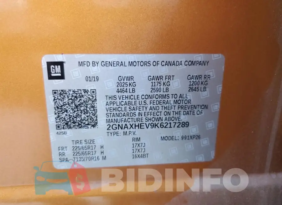 2GNAXHEV9K6217289 Photo# 14