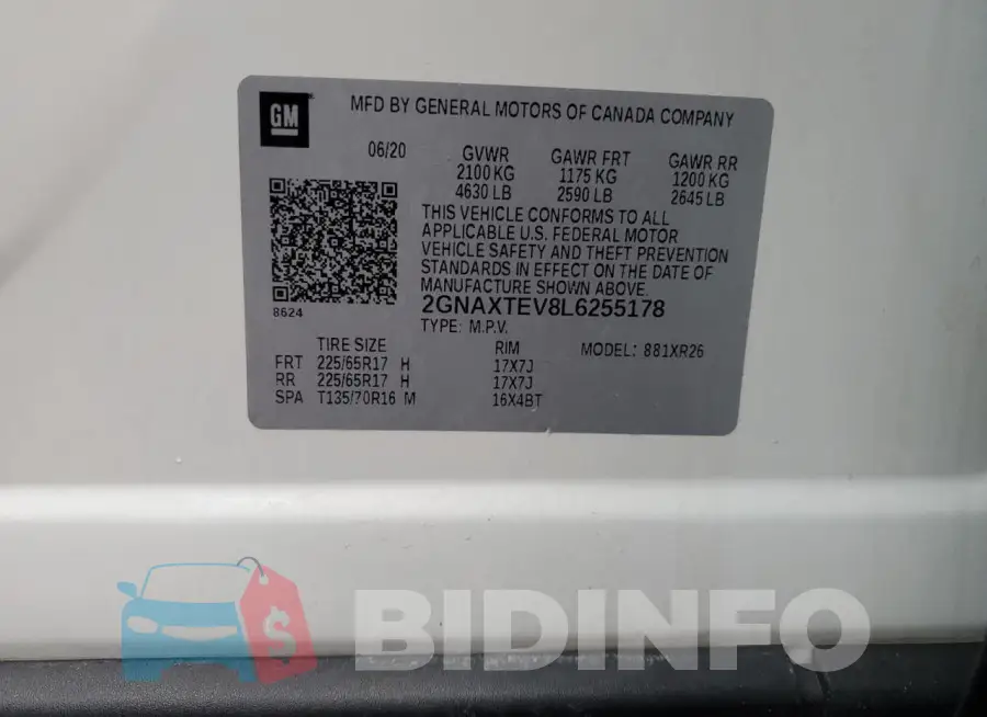 2GNAXTEV8L6255178 Photo# 14