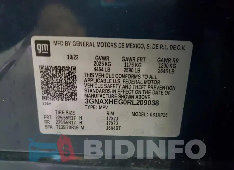 3GNAXHEG0RL209038 Photo# 13
