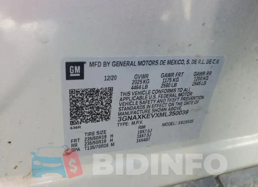 3GNAXKEVXML350039 Photo# 14