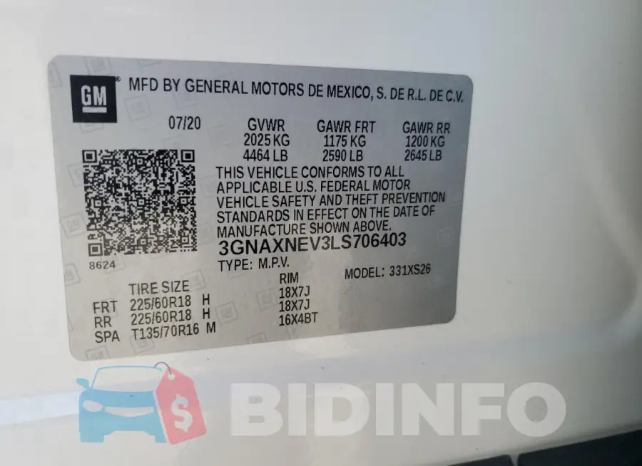 3GNAXNEV3LS706403 Photo# 13