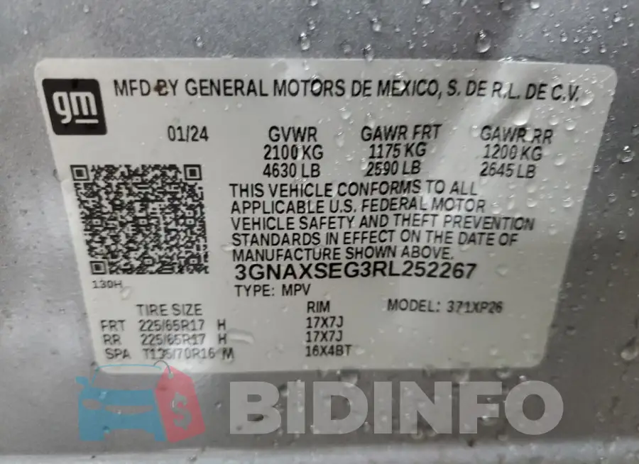 3GNAXSEG3RL252267 Photo# 13