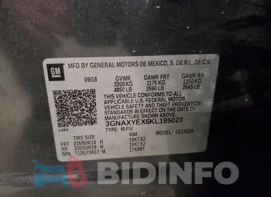 3GNAXYEX6KL195023 Photo# 13