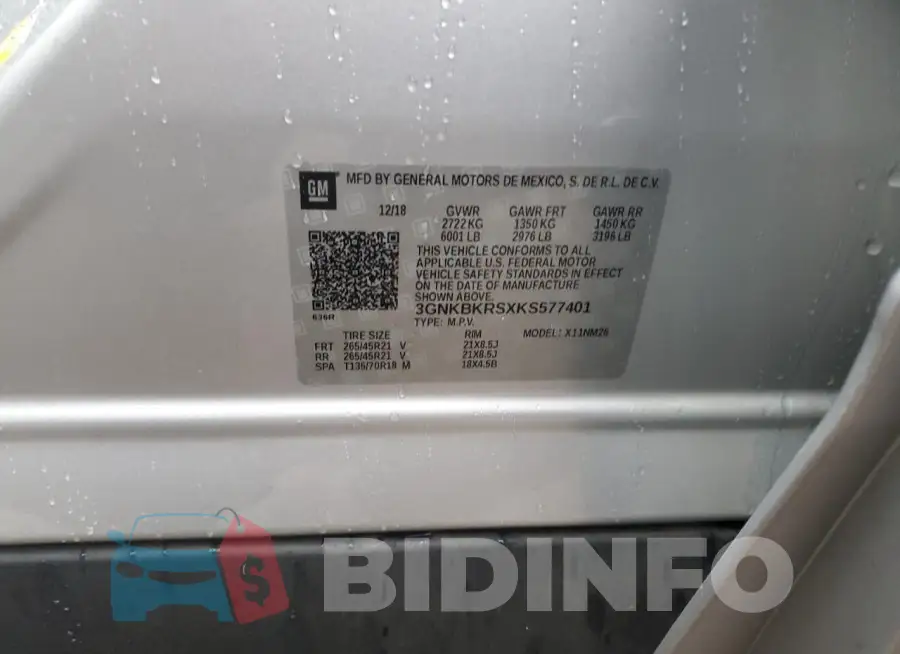 3GNKBKRSXKS577401 Photo# 13