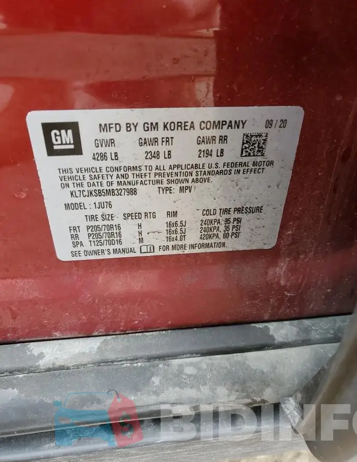 KL7CJKSB5MB327988 Photo# 12