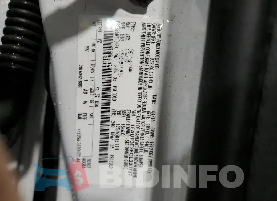 1FADP3E26GL320737 Photo# 13