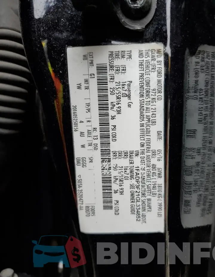 1FADP3F21GL334852 Photo# 12