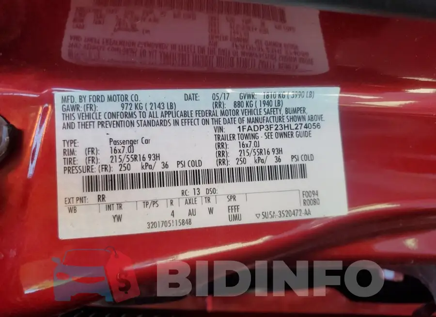 1FADP3F23HL274056 Photo# 12
