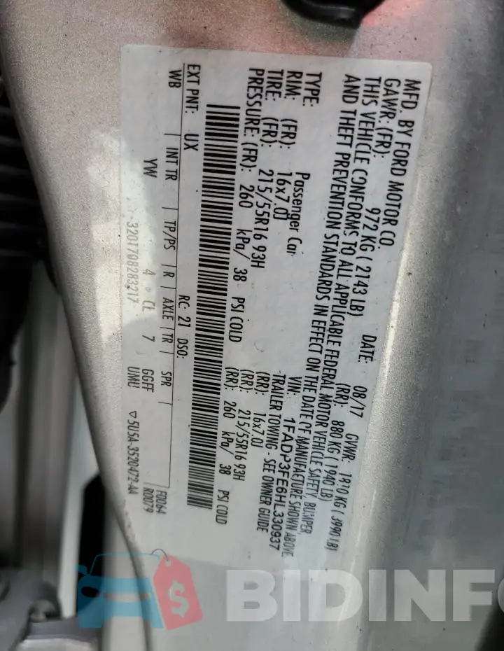 1FADP3FE6HL330937 Photo# 12