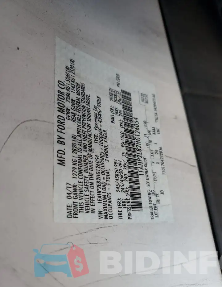 1FAHP2E82HG126054 Photo# 12