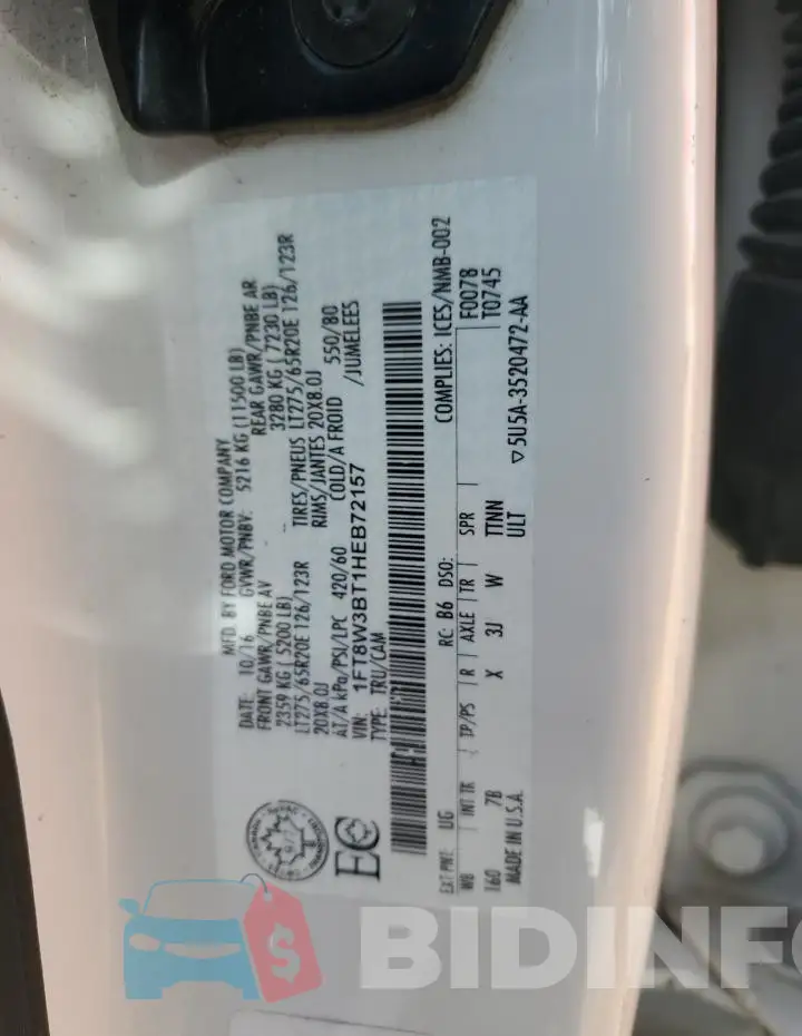 1FT8W3BT1HEB72157 Photo# 12