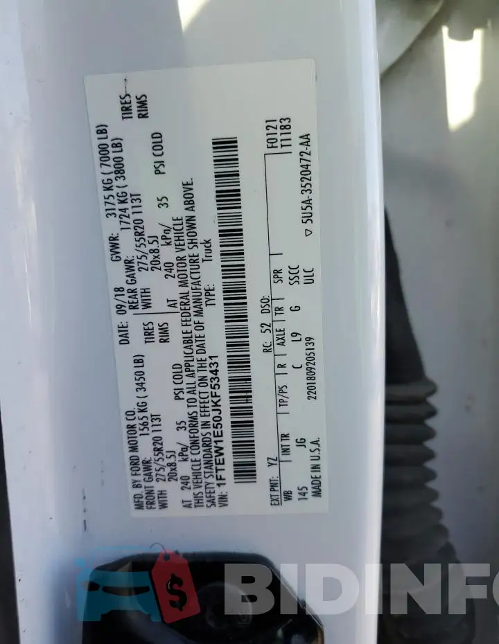 1FTEW1E50JKF53431 Photo# 12