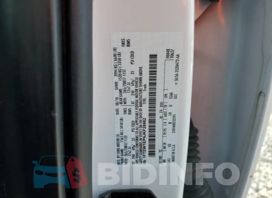 1FTEW1EP9JKF28982 Photo# 12