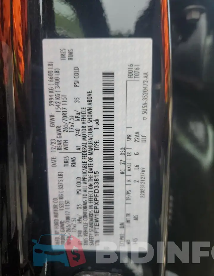 1FTEW1EPXPFD33815 Photo# 12
