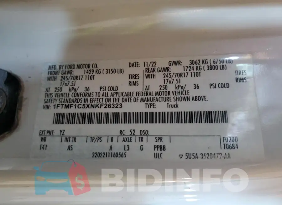 1FTMF1C5XNKF26323 Photo# 12