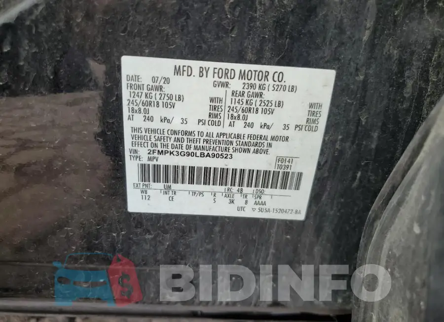 2FMPK3G90LBA90523 Photo# 13