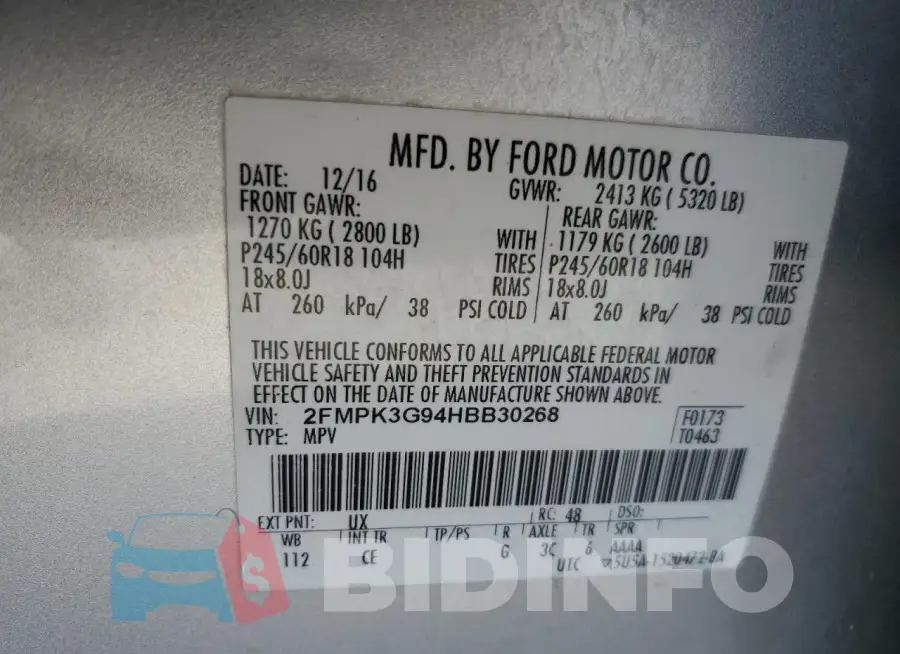 2FMPK3G94HBB30268 Photo# 13
