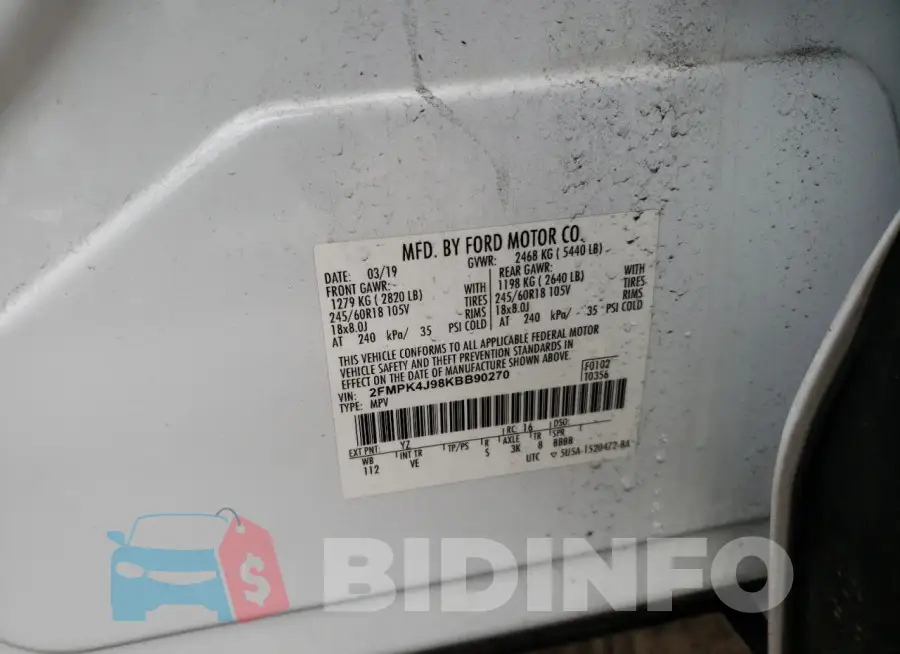 2FMPK4J98KBB90270 Photo# 12