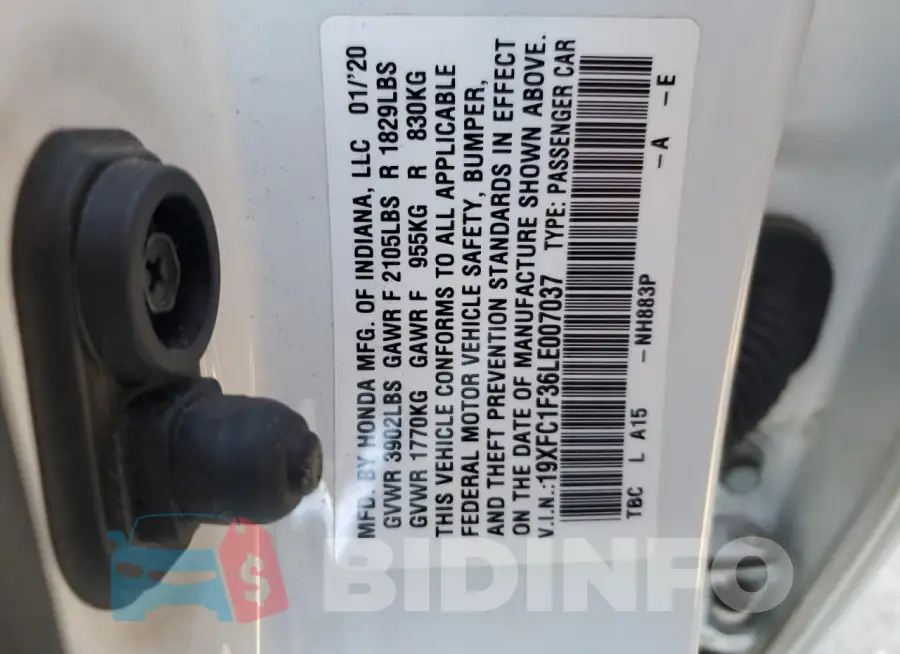 19XFC1F36LE007037 Photo# 12