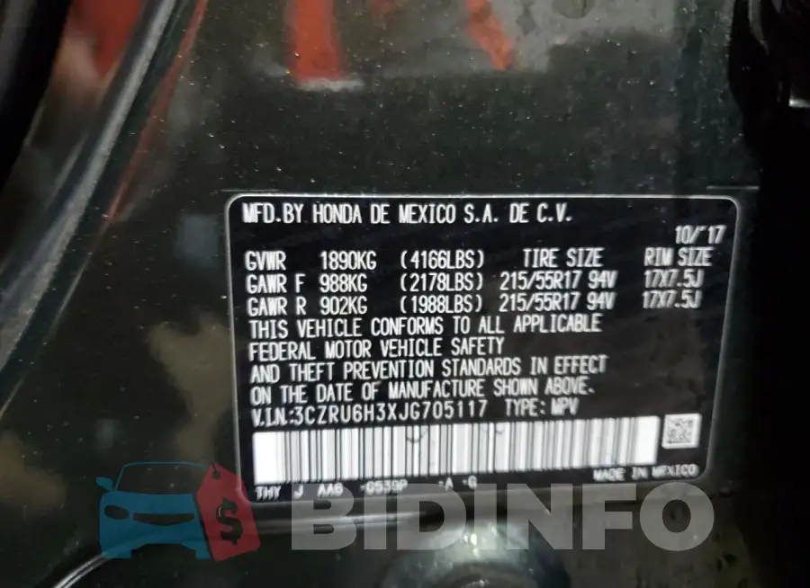 3CZRU6H3XJG705117 Photo# 14