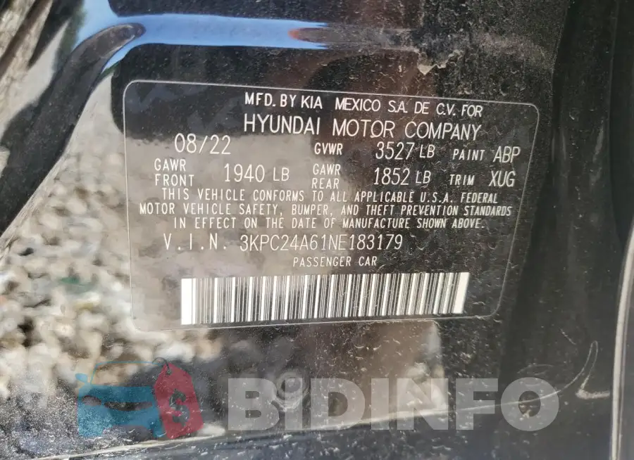 3KPC24A61NE183179 Photo# 12