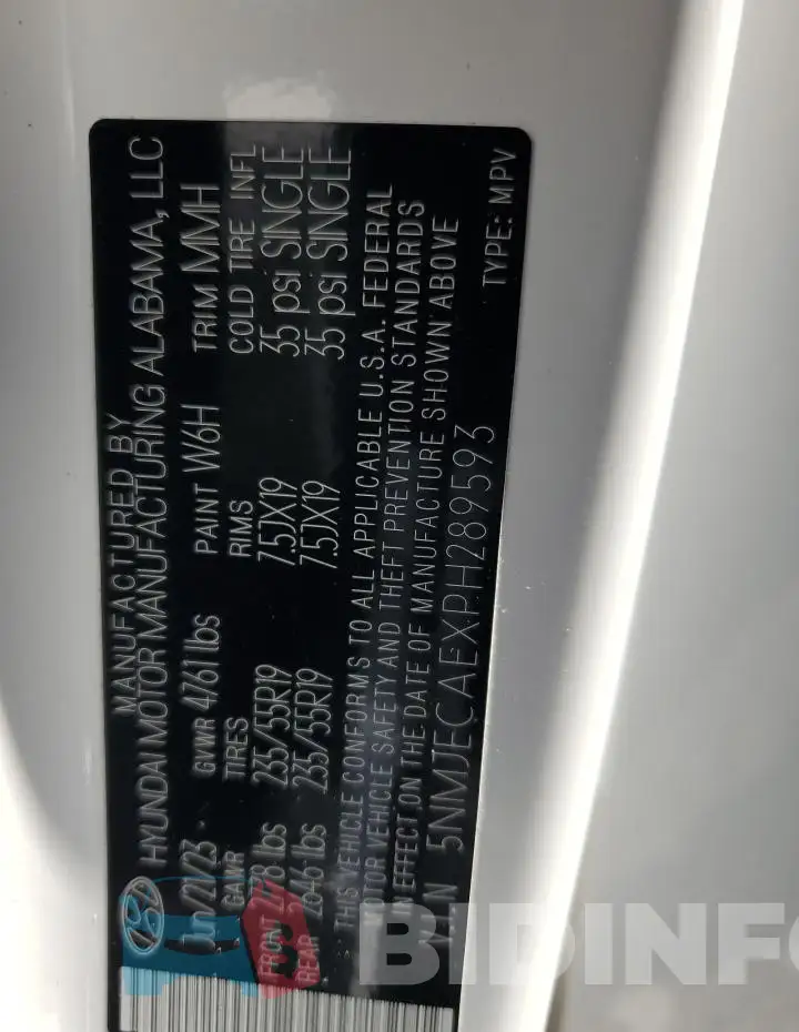 5NMJECAEXPH289593 Photo# 13
