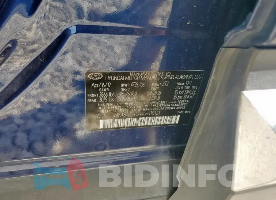 5NMS53AD4KH115121 Photo# 13