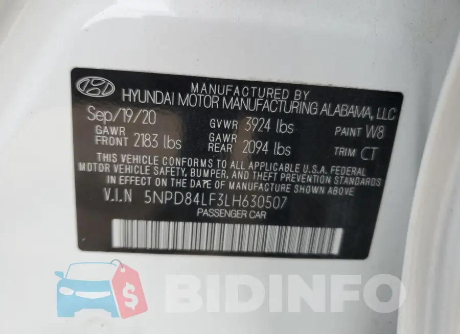 5NPD84LF3LH630507 Photo# 12