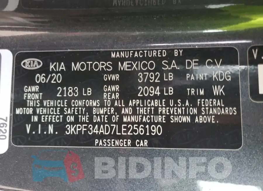 3KPF34AD7LE256190 Photo# 13