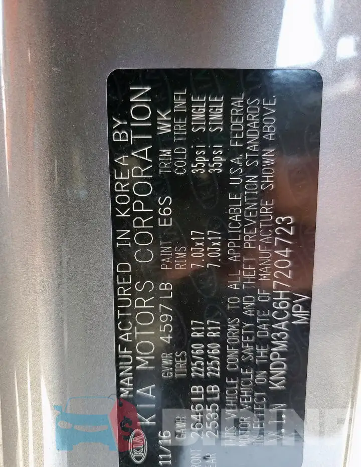 KNDPM3AC6H7204723 Photo# 13