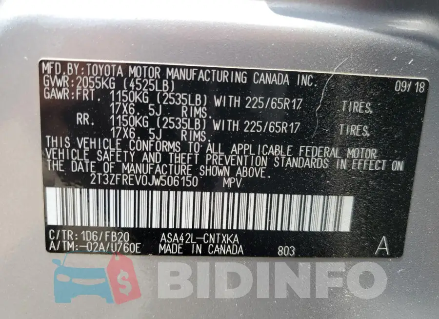 2T3ZFREV0JW506150 Photo# 13
