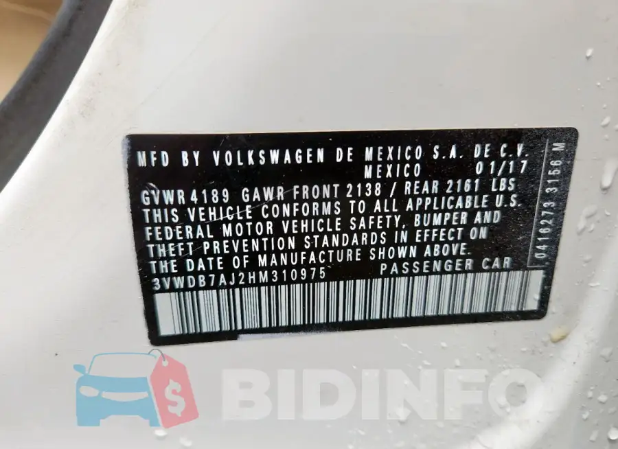 3VWDB7AJ2HM310975 Photo# 12