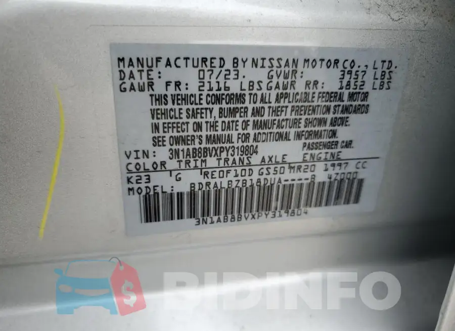 3N1AB8BVXPY319804 Photo# 12