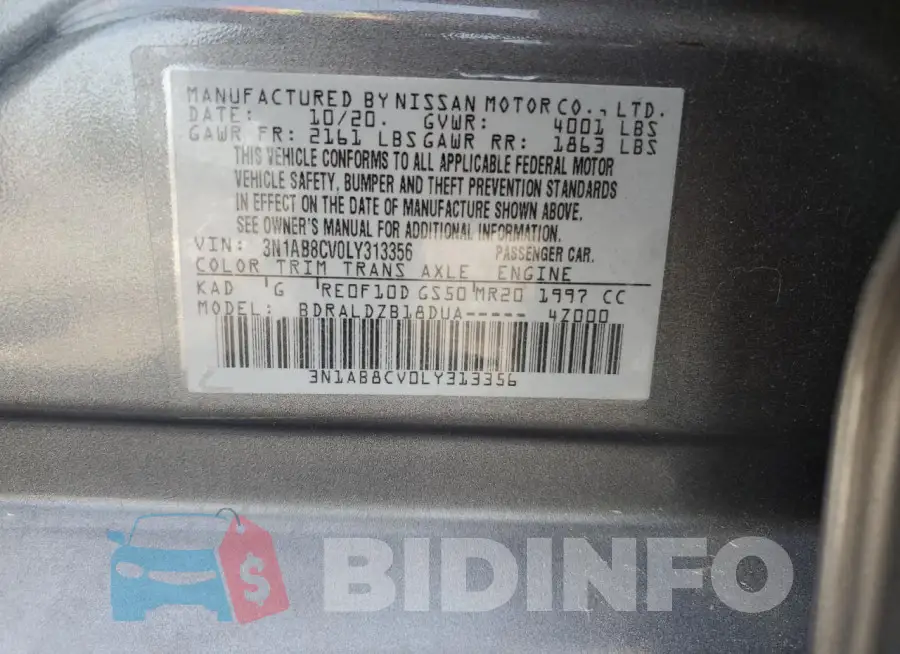 3N1AB8CV0LY313356 Photo# 12