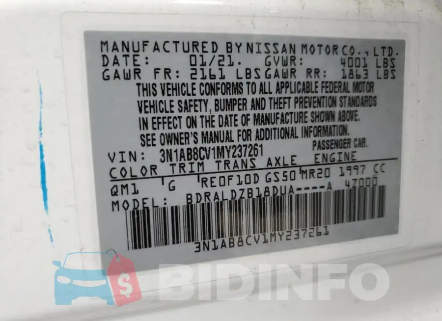 3N1AB8CV1MY237261 Photo# 12