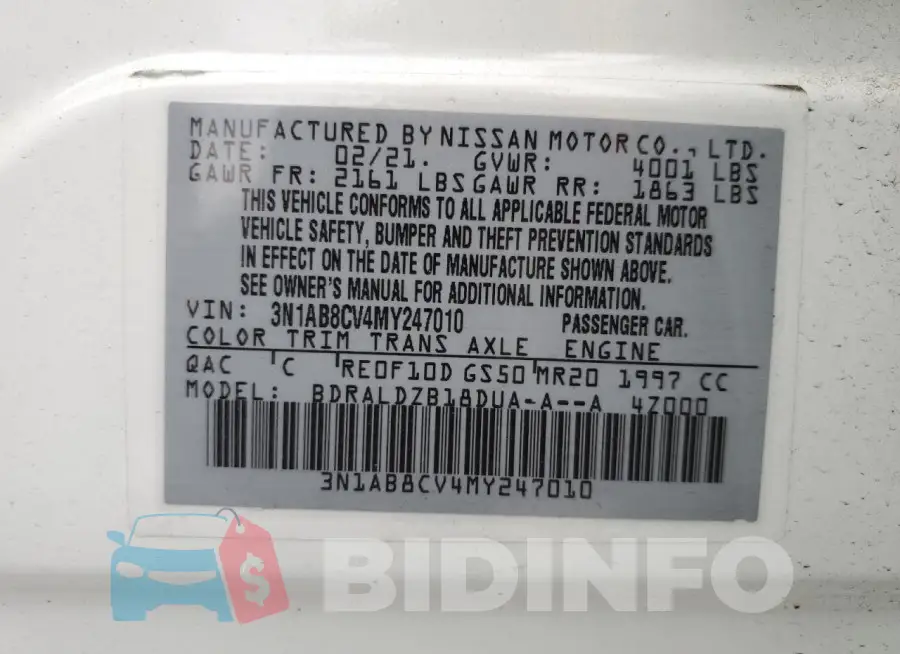 3N1AB8CV4MY247010 Photo# 12
