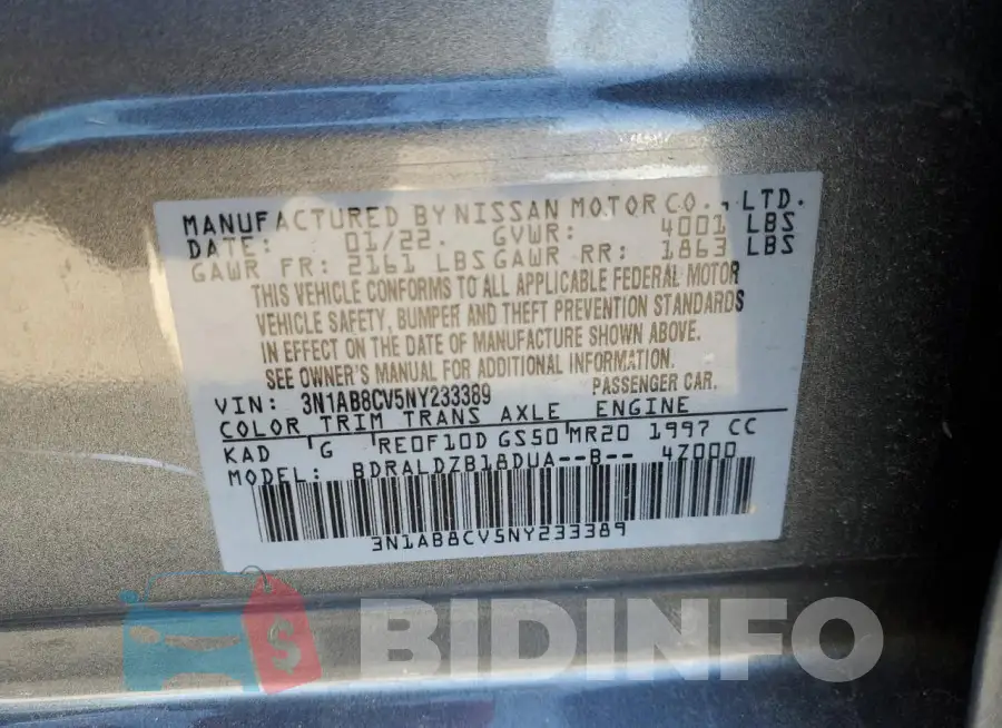3N1AB8CV5NY233389 Photo# 12