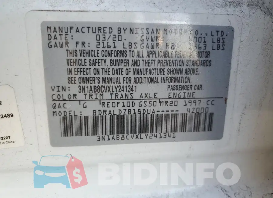 3N1AB8CVXLY241341 Photo# 12