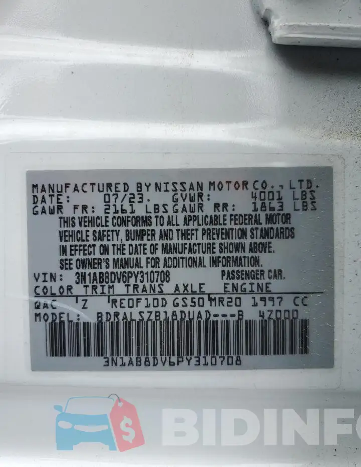 3N1AB8DV6PY310708 Photo# 12