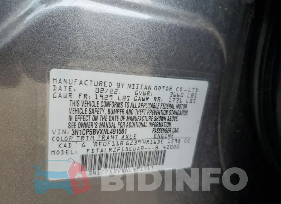 3N1CP5BVXNL491561 Photo# 12