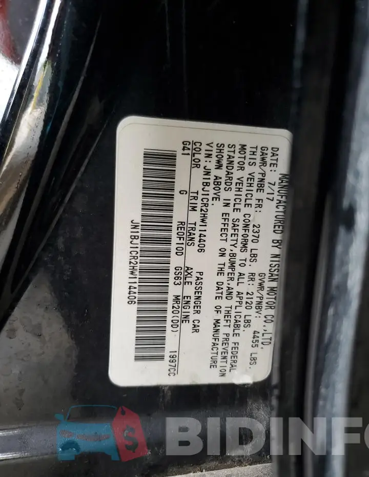 JN1BJ1CR2HW114406 Photo# 13