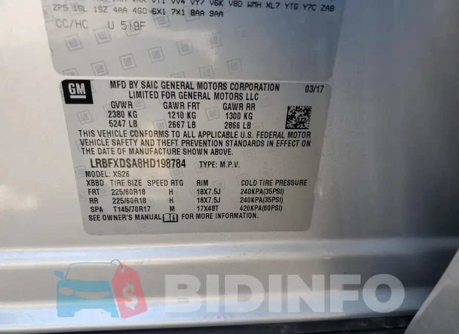LRBFXDSA8HD198784 Photo# 12