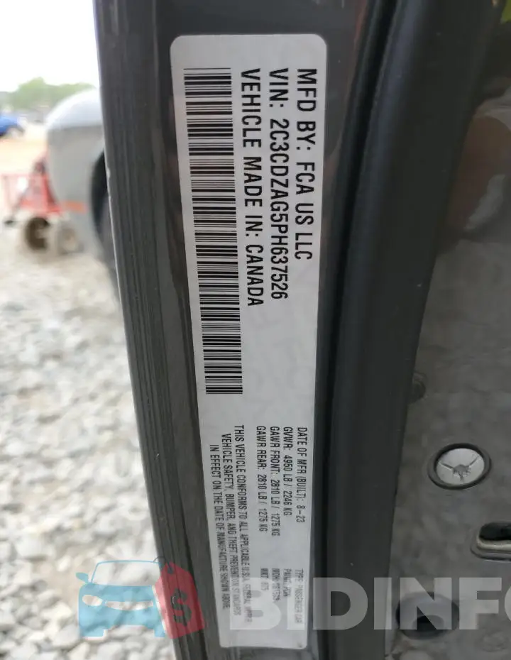 2C3CDZAG5PH637526 Photo# 12