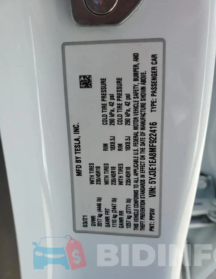 5YJ3E1EA8MF922416 Photo# 12